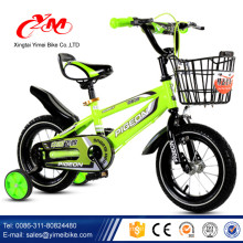 Venta caliente bicicleta de marco de acero para niños / Moda cool 14 &quot;pulgadas niños bicicleta bmx / Verde bebé deportes bicicleta con canasta